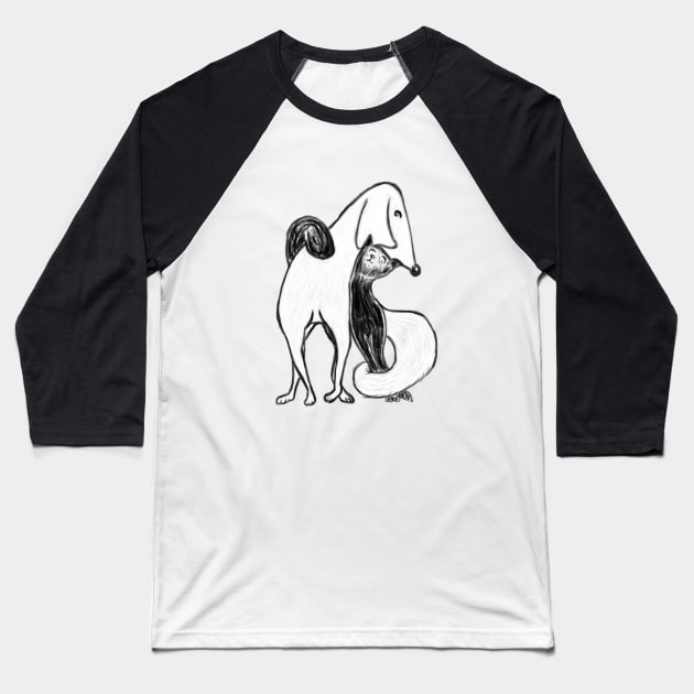 dog and cat Baseball T-Shirt by selllgun